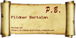 Pildner Bertalan névjegykártya